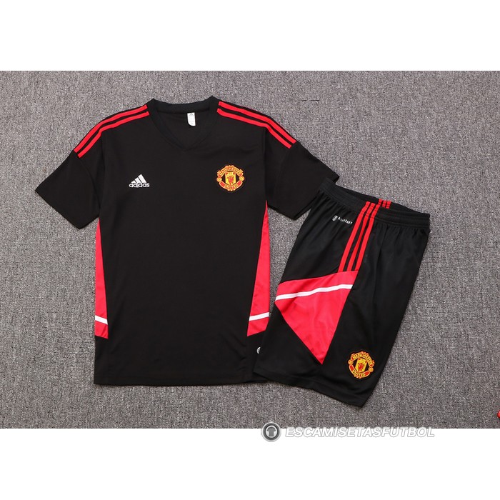 Chandal del Manchester United Manga Corta 22-23 Negro - Pantalon Corto